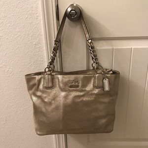 Gorgeous Silver Suede Coach Purse